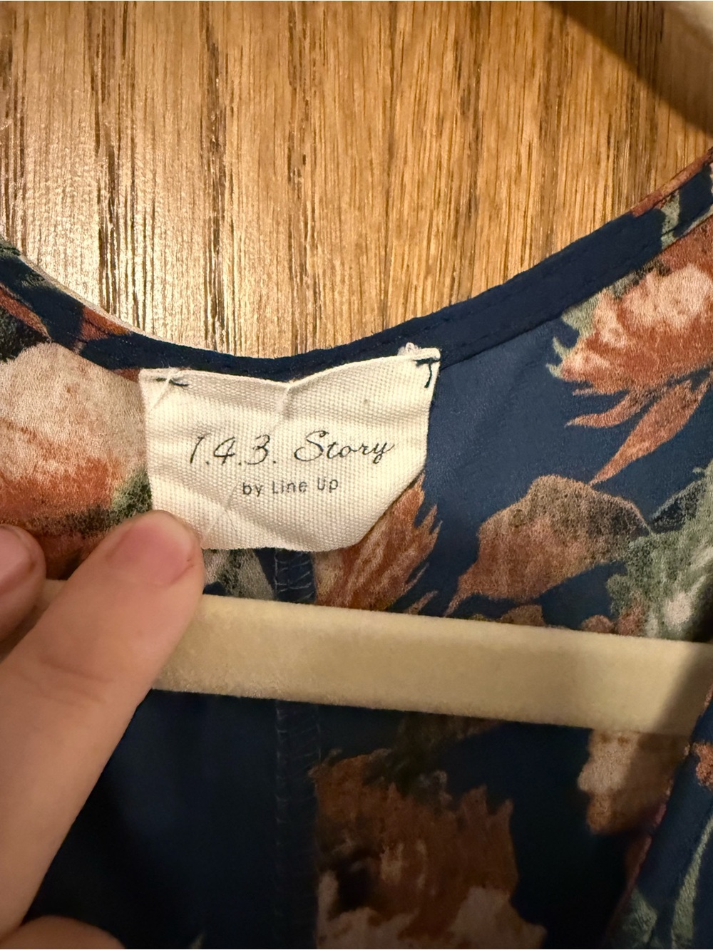 1.4.3. Story by Line Up Navy Floral Tunic with Rust and Cream Accents